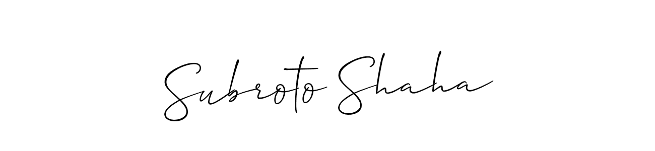 Also we have Subroto Shaha name is the best signature style. Create professional handwritten signature collection using Allison_Script autograph style. Subroto Shaha signature style 2 images and pictures png
