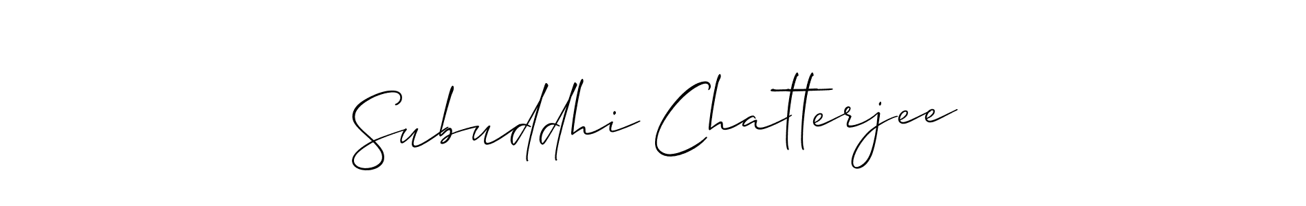 Design your own signature with our free online signature maker. With this signature software, you can create a handwritten (Allison_Script) signature for name Subuddhi Chatterjee. Subuddhi Chatterjee signature style 2 images and pictures png