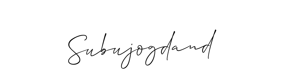 Make a beautiful signature design for name Subujogdand. With this signature (Allison_Script) style, you can create a handwritten signature for free. Subujogdand signature style 2 images and pictures png