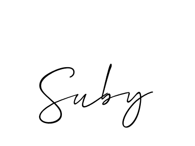 Make a beautiful signature design for name Suby. With this signature (Allison_Script) style, you can create a handwritten signature for free. Suby signature style 2 images and pictures png
