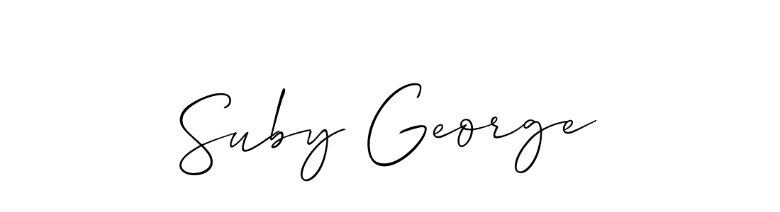 How to make Suby George name signature. Use Allison_Script style for creating short signs online. This is the latest handwritten sign. Suby George signature style 2 images and pictures png