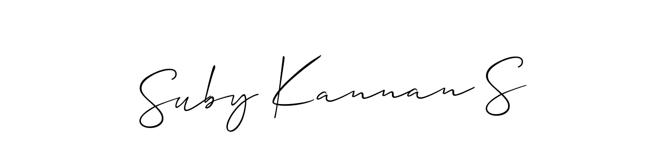 You should practise on your own different ways (Allison_Script) to write your name (Suby Kannan S) in signature. don't let someone else do it for you. Suby Kannan S signature style 2 images and pictures png