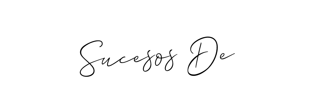 The best way (Allison_Script) to make a short signature is to pick only two or three words in your name. The name Sucesos De include a total of six letters. For converting this name. Sucesos De signature style 2 images and pictures png