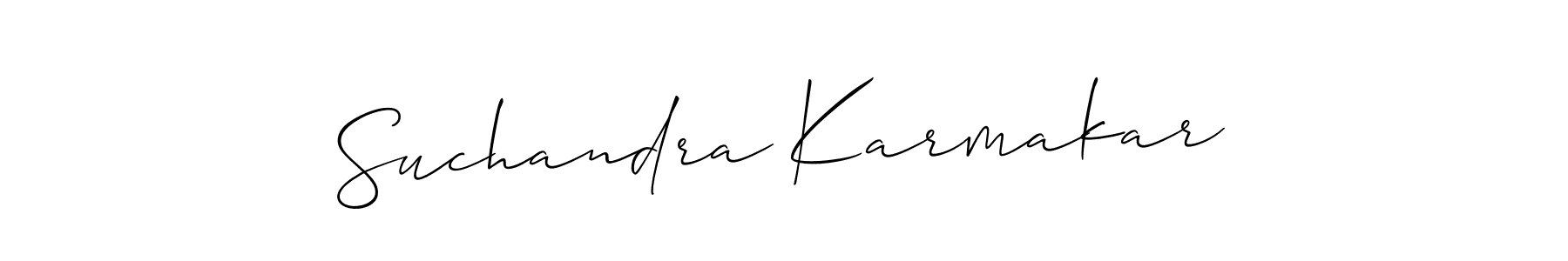 It looks lik you need a new signature style for name Suchandra Karmakar. Design unique handwritten (Allison_Script) signature with our free signature maker in just a few clicks. Suchandra Karmakar signature style 2 images and pictures png