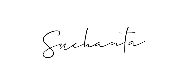 How to make Suchanta name signature. Use Allison_Script style for creating short signs online. This is the latest handwritten sign. Suchanta signature style 2 images and pictures png