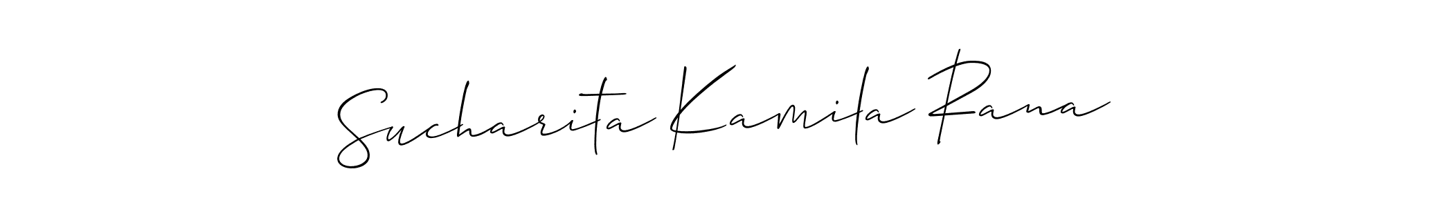 if you are searching for the best signature style for your name Sucharita Kamila Rana. so please give up your signature search. here we have designed multiple signature styles  using Allison_Script. Sucharita Kamila Rana signature style 2 images and pictures png