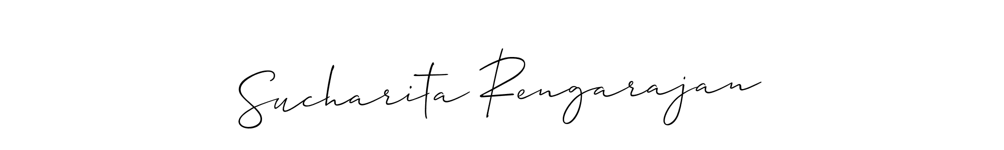 You should practise on your own different ways (Allison_Script) to write your name (Sucharita Rengarajan) in signature. don't let someone else do it for you. Sucharita Rengarajan signature style 2 images and pictures png