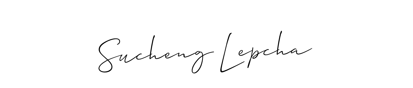 Also we have Sucheng Lepcha name is the best signature style. Create professional handwritten signature collection using Allison_Script autograph style. Sucheng Lepcha signature style 2 images and pictures png