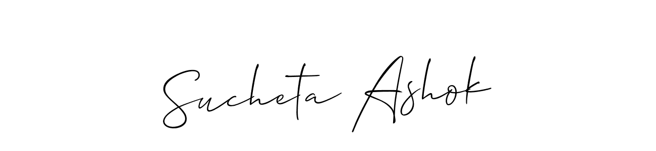 if you are searching for the best signature style for your name Sucheta Ashok. so please give up your signature search. here we have designed multiple signature styles  using Allison_Script. Sucheta Ashok signature style 2 images and pictures png
