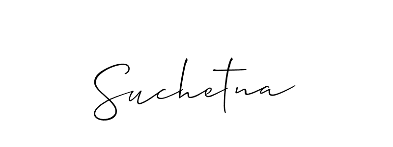 Allison_Script is a professional signature style that is perfect for those who want to add a touch of class to their signature. It is also a great choice for those who want to make their signature more unique. Get Suchetna name to fancy signature for free. Suchetna signature style 2 images and pictures png