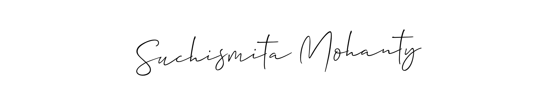 Allison_Script is a professional signature style that is perfect for those who want to add a touch of class to their signature. It is also a great choice for those who want to make their signature more unique. Get Suchismita Mohanty name to fancy signature for free. Suchismita Mohanty signature style 2 images and pictures png
