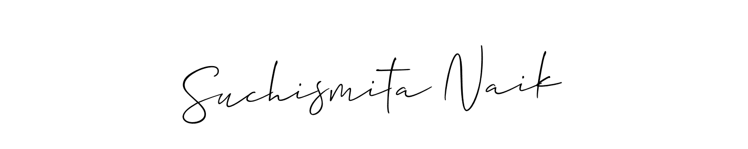 You should practise on your own different ways (Allison_Script) to write your name (Suchismita Naik) in signature. don't let someone else do it for you. Suchismita Naik signature style 2 images and pictures png