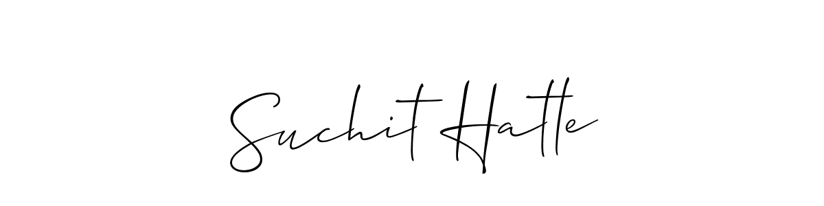 How to make Suchit Hatle name signature. Use Allison_Script style for creating short signs online. This is the latest handwritten sign. Suchit Hatle signature style 2 images and pictures png