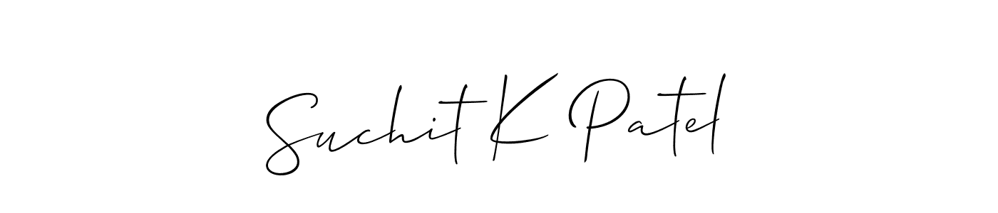 How to make Suchit K Patel signature? Allison_Script is a professional autograph style. Create handwritten signature for Suchit K Patel name. Suchit K Patel signature style 2 images and pictures png