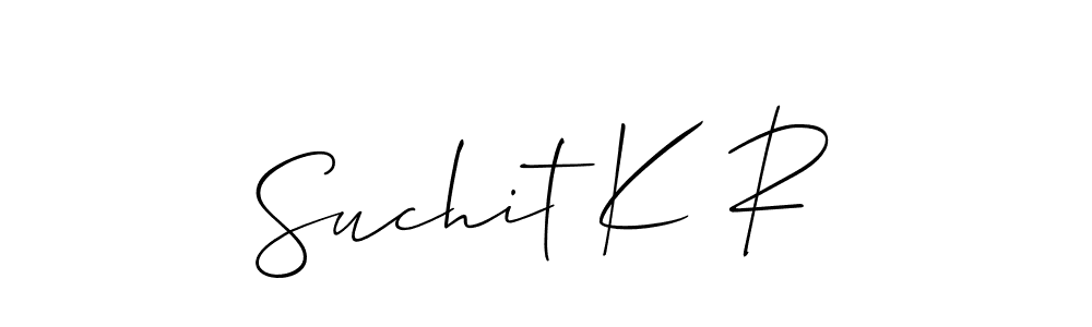 Also we have Suchit K R name is the best signature style. Create professional handwritten signature collection using Allison_Script autograph style. Suchit K R signature style 2 images and pictures png