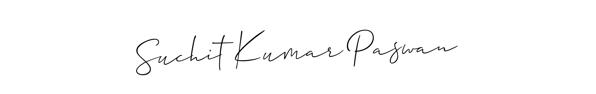 This is the best signature style for the Suchit Kumar Paswan name. Also you like these signature font (Allison_Script). Mix name signature. Suchit Kumar Paswan signature style 2 images and pictures png