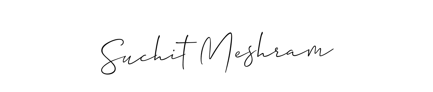 Also You can easily find your signature by using the search form. We will create Suchit Meshram name handwritten signature images for you free of cost using Allison_Script sign style. Suchit Meshram signature style 2 images and pictures png