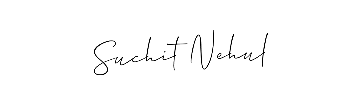 Design your own signature with our free online signature maker. With this signature software, you can create a handwritten (Allison_Script) signature for name Suchit Nehul. Suchit Nehul signature style 2 images and pictures png