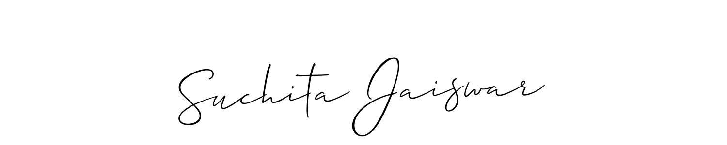 How to make Suchita Jaiswar signature? Allison_Script is a professional autograph style. Create handwritten signature for Suchita Jaiswar name. Suchita Jaiswar signature style 2 images and pictures png