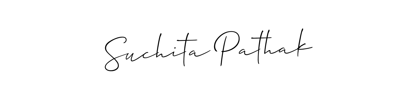 if you are searching for the best signature style for your name Suchita Pathak. so please give up your signature search. here we have designed multiple signature styles  using Allison_Script. Suchita Pathak signature style 2 images and pictures png