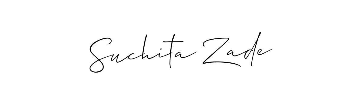 Also You can easily find your signature by using the search form. We will create Suchita Zade name handwritten signature images for you free of cost using Allison_Script sign style. Suchita Zade signature style 2 images and pictures png