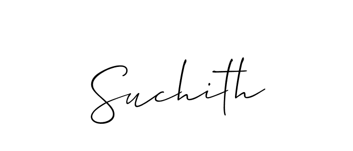Make a short Suchith signature style. Manage your documents anywhere anytime using Allison_Script. Create and add eSignatures, submit forms, share and send files easily. Suchith signature style 2 images and pictures png