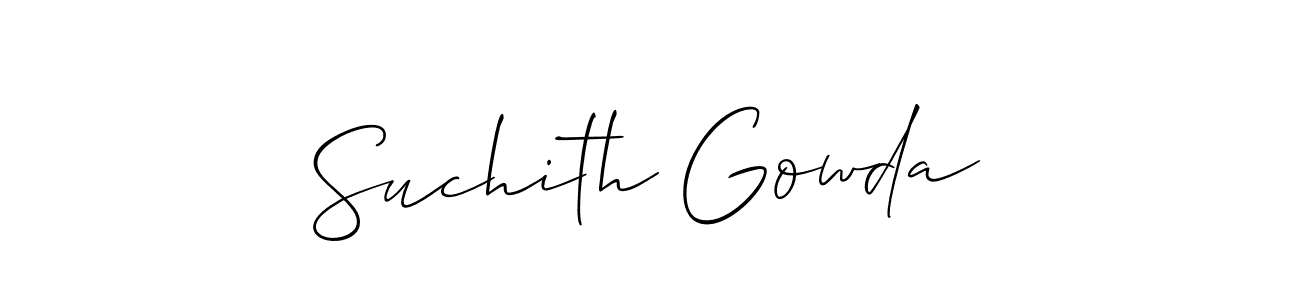 This is the best signature style for the Suchith Gowda name. Also you like these signature font (Allison_Script). Mix name signature. Suchith Gowda signature style 2 images and pictures png