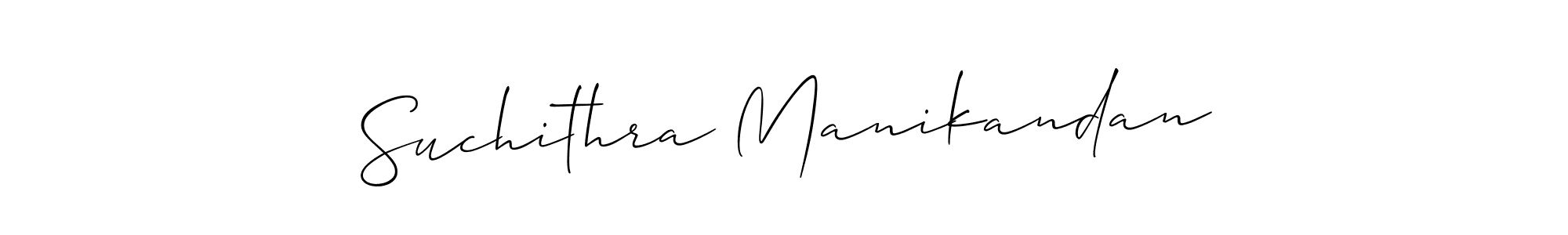 Make a beautiful signature design for name Suchithra Manikandan. With this signature (Allison_Script) style, you can create a handwritten signature for free. Suchithra Manikandan signature style 2 images and pictures png