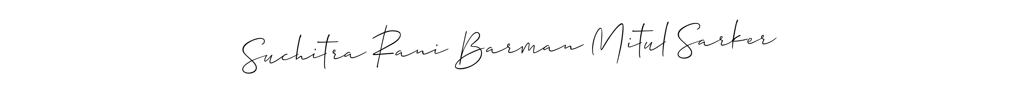 Similarly Allison_Script is the best handwritten signature design. Signature creator online .You can use it as an online autograph creator for name Suchitra Rani Barman Mitul Sarker. Suchitra Rani Barman Mitul Sarker signature style 2 images and pictures png