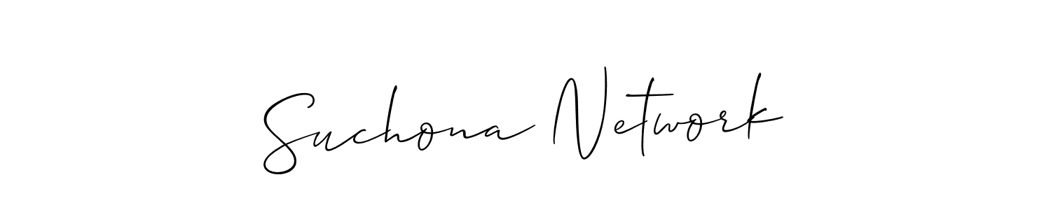 Use a signature maker to create a handwritten signature online. With this signature software, you can design (Allison_Script) your own signature for name Suchona Network. Suchona Network signature style 2 images and pictures png