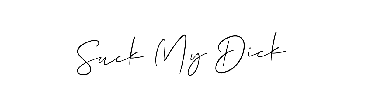 Allison_Script is a professional signature style that is perfect for those who want to add a touch of class to their signature. It is also a great choice for those who want to make their signature more unique. Get Suck My Dick name to fancy signature for free. Suck My Dick signature style 2 images and pictures png