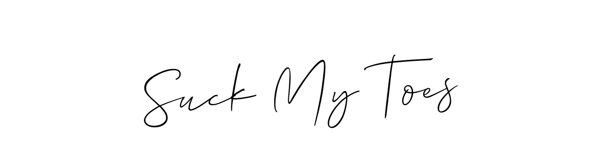 It looks lik you need a new signature style for name Suck My Toes. Design unique handwritten (Allison_Script) signature with our free signature maker in just a few clicks. Suck My Toes signature style 2 images and pictures png