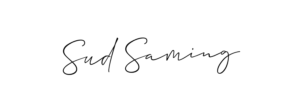 Allison_Script is a professional signature style that is perfect for those who want to add a touch of class to their signature. It is also a great choice for those who want to make their signature more unique. Get Sud Saming name to fancy signature for free. Sud Saming signature style 2 images and pictures png