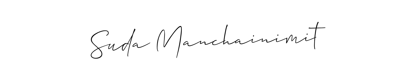 Also You can easily find your signature by using the search form. We will create Suda Manchainimit name handwritten signature images for you free of cost using Allison_Script sign style. Suda Manchainimit signature style 2 images and pictures png