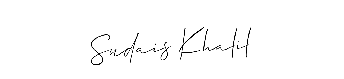 Use a signature maker to create a handwritten signature online. With this signature software, you can design (Allison_Script) your own signature for name Sudais Khalil. Sudais Khalil signature style 2 images and pictures png