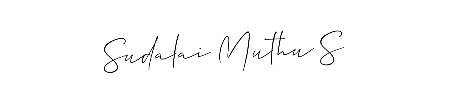 Use a signature maker to create a handwritten signature online. With this signature software, you can design (Allison_Script) your own signature for name Sudalai Muthu S. Sudalai Muthu S signature style 2 images and pictures png