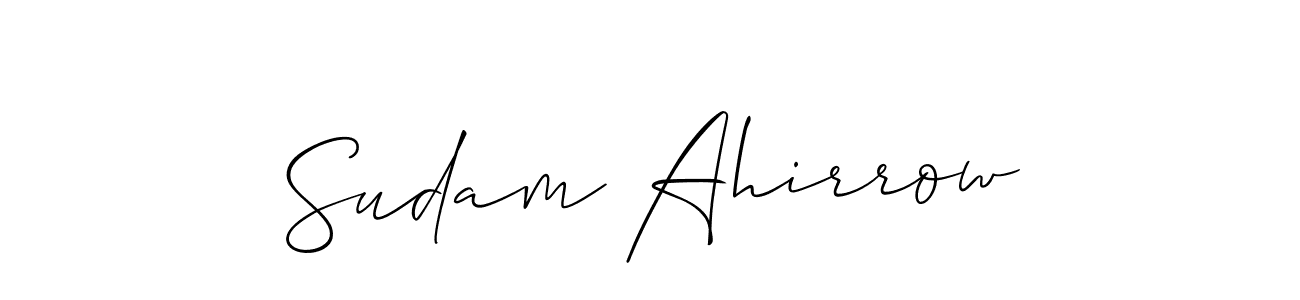 How to make Sudam Ahirrow name signature. Use Allison_Script style for creating short signs online. This is the latest handwritten sign. Sudam Ahirrow signature style 2 images and pictures png