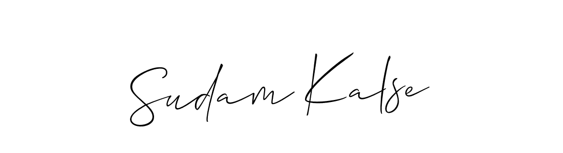 Allison_Script is a professional signature style that is perfect for those who want to add a touch of class to their signature. It is also a great choice for those who want to make their signature more unique. Get Sudam Kalse name to fancy signature for free. Sudam Kalse signature style 2 images and pictures png