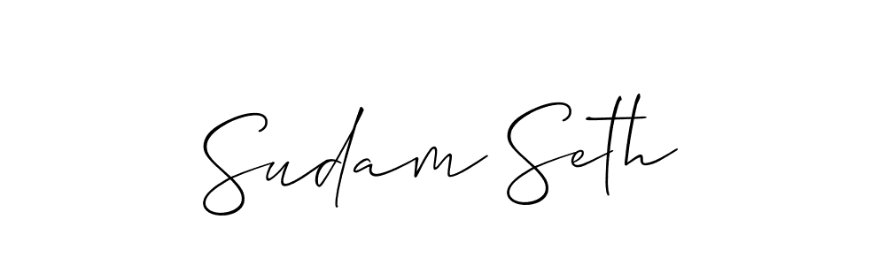 How to make Sudam Seth name signature. Use Allison_Script style for creating short signs online. This is the latest handwritten sign. Sudam Seth signature style 2 images and pictures png