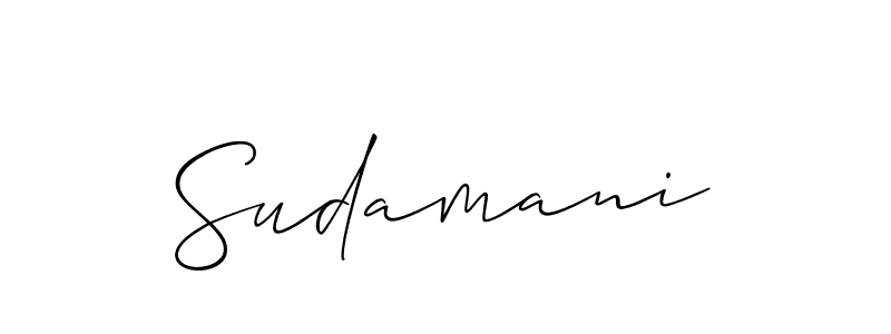 Sudamani stylish signature style. Best Handwritten Sign (Allison_Script) for my name. Handwritten Signature Collection Ideas for my name Sudamani. Sudamani signature style 2 images and pictures png