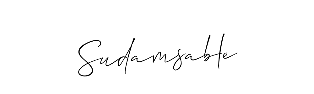 Make a short Sudamsable signature style. Manage your documents anywhere anytime using Allison_Script. Create and add eSignatures, submit forms, share and send files easily. Sudamsable signature style 2 images and pictures png