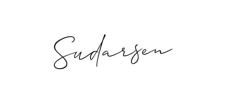 Create a beautiful signature design for name Sudarsen. With this signature (Allison_Script) fonts, you can make a handwritten signature for free. Sudarsen signature style 2 images and pictures png