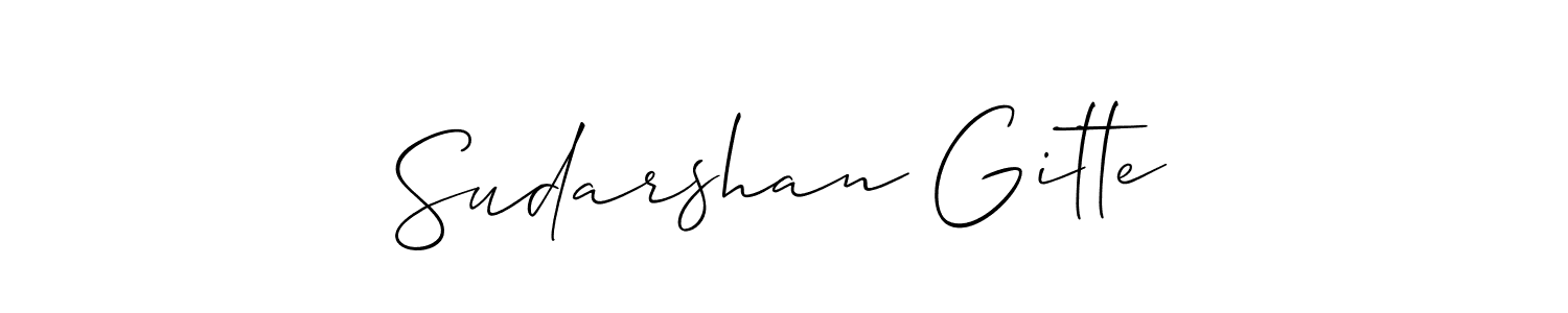 How to make Sudarshan Gitte name signature. Use Allison_Script style for creating short signs online. This is the latest handwritten sign. Sudarshan Gitte signature style 2 images and pictures png