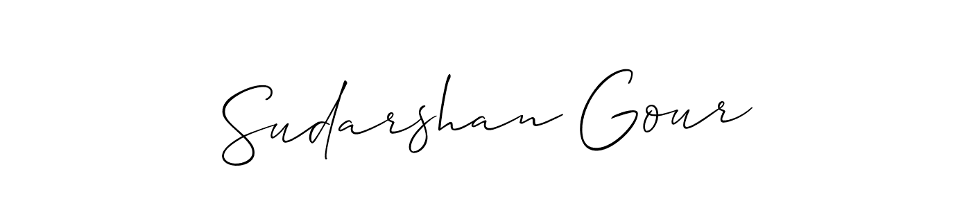 It looks lik you need a new signature style for name Sudarshan Gour. Design unique handwritten (Allison_Script) signature with our free signature maker in just a few clicks. Sudarshan Gour signature style 2 images and pictures png