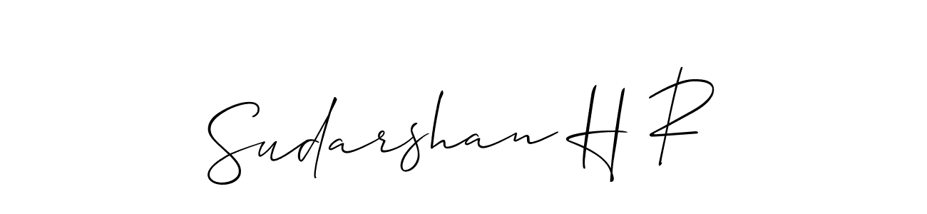 The best way (Allison_Script) to make a short signature is to pick only two or three words in your name. The name Sudarshan H R include a total of six letters. For converting this name. Sudarshan H R signature style 2 images and pictures png