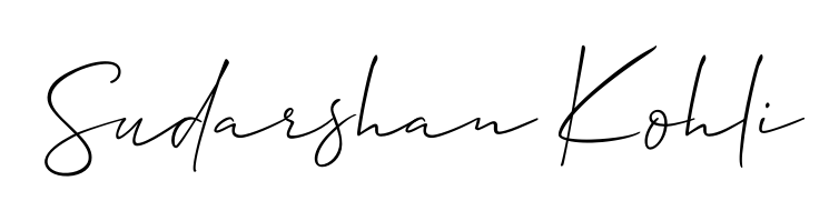 A stylish, flowing autograph style designed for name Sudarshan Kohli using Allison_Script typography. Perfect for digital creative projects. Sudarshan Kohli signature style 2 images and pictures png