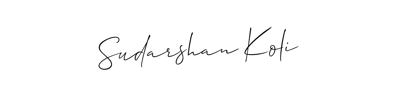 How to Draw Sudarshan Koli signature style? Allison_Script is a latest design signature styles for name Sudarshan Koli. Sudarshan Koli signature style 2 images and pictures png