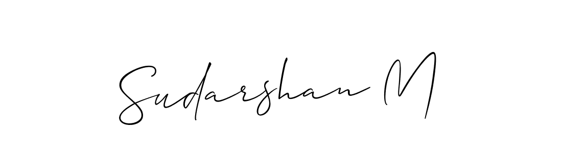 How to make Sudarshan M name signature. Use Allison_Script style for creating short signs online. This is the latest handwritten sign. Sudarshan M signature style 2 images and pictures png