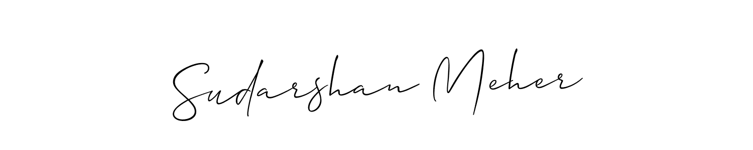 Similarly Allison_Script is the best handwritten signature design. Signature creator online .You can use it as an online autograph creator for name Sudarshan Meher. Sudarshan Meher signature style 2 images and pictures png