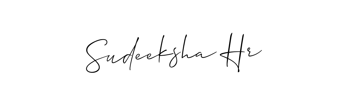 How to make Sudeeksha Hr name signature. Use Allison_Script style for creating short signs online. This is the latest handwritten sign. Sudeeksha Hr signature style 2 images and pictures png